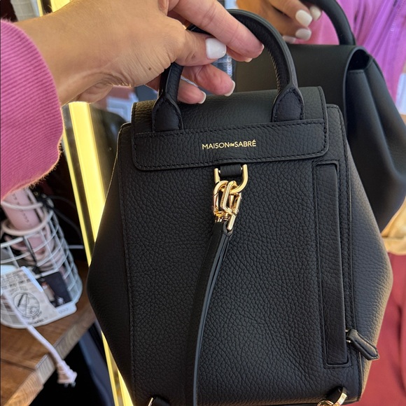 Maison de Sabre Black Leather Backpack - Picture 6 of 6